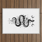 Serpent Spell -Black and White Outdoor Rug Gallery Image 1