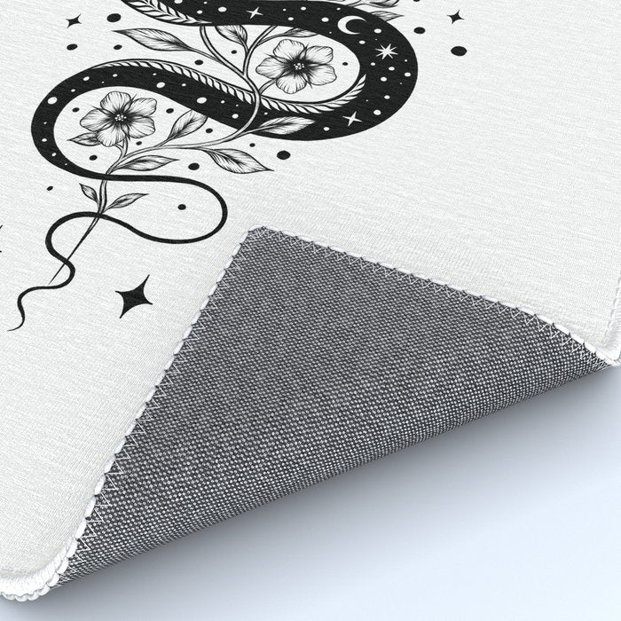 Serpent Spell -Black and White Rug Gallery Image 4
