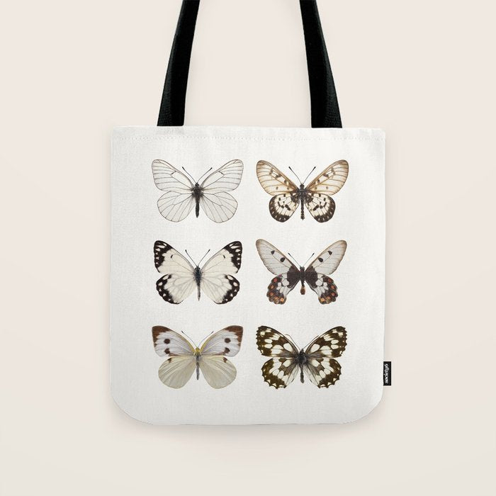 Butterflies in Neutral Colors Tote Bag Gallery Image 1