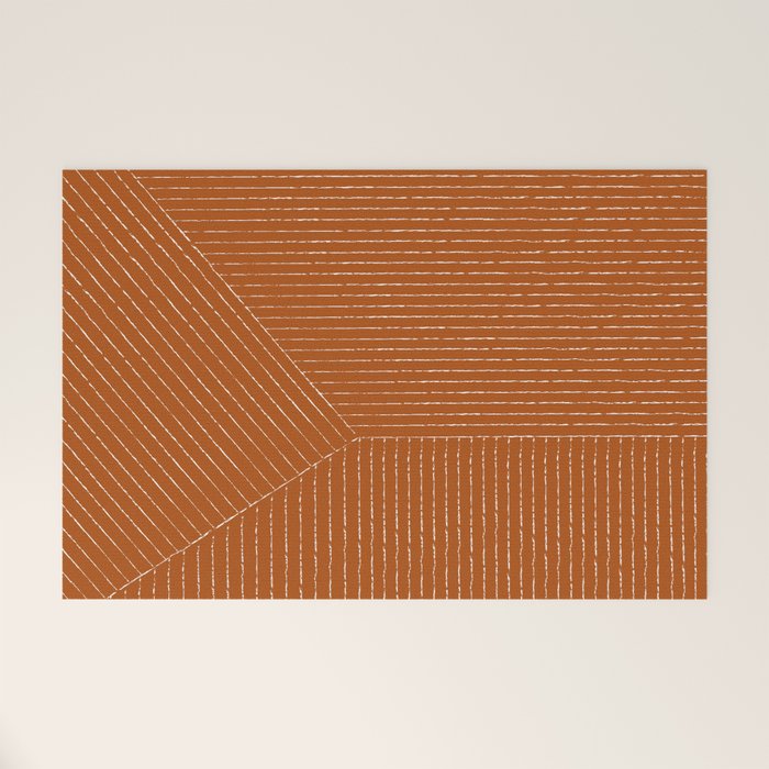 Lines (Rust) Welcome Mat Gallery Image 1