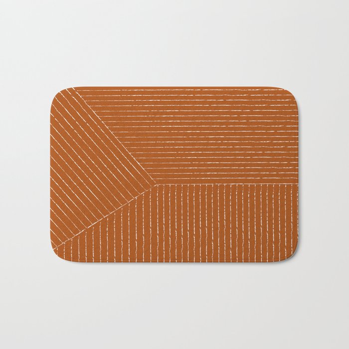 Lines (Rust) Bath Mat Gallery Image 1