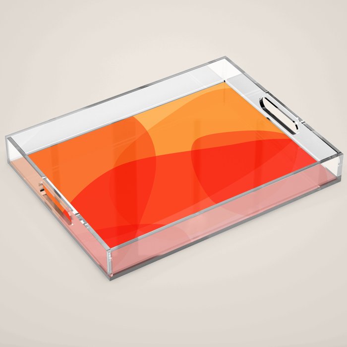 Abstract Organic Shapes in Red Acrylic Tray Gallery Image 1