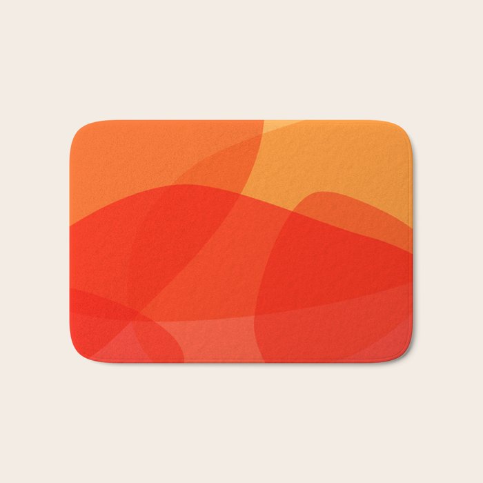 Abstract Organic Shapes in Red Bath Mat Gallery Image 1