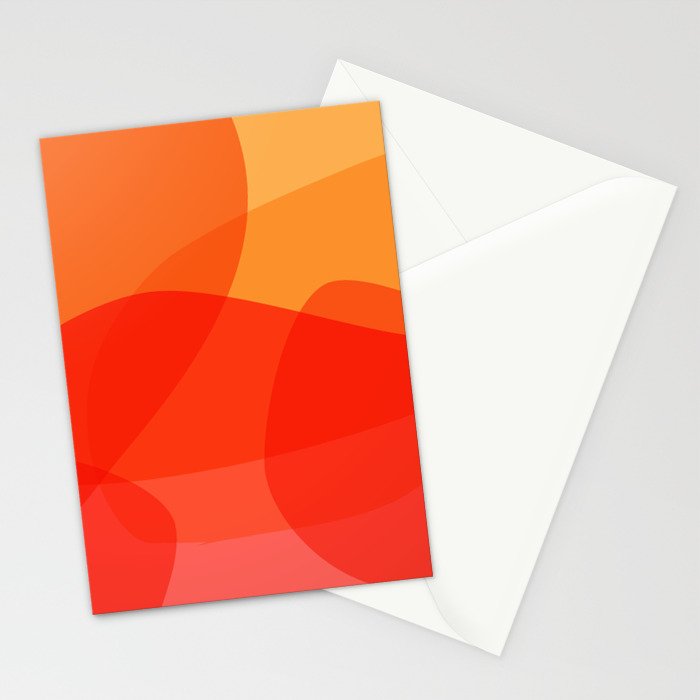 Abstract Organic Shapes in Red Stationery Card Gallery Image 2