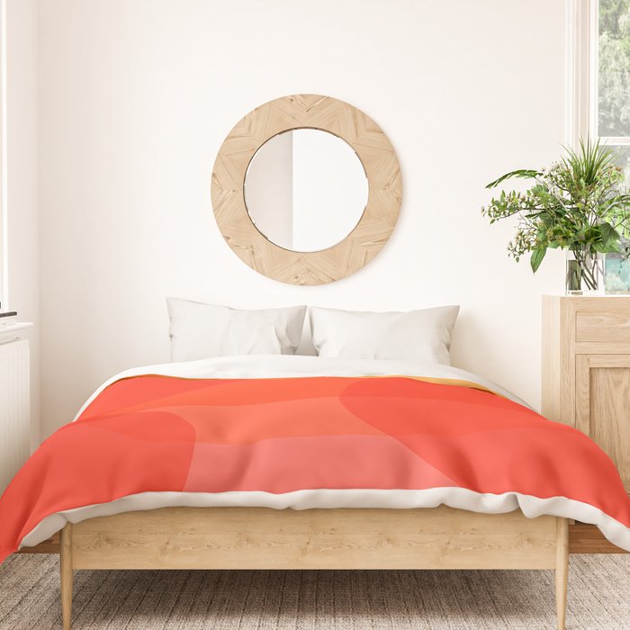 Abstract Organic Shapes in Red Duvet Cover Gallery Image 3