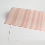Retro Garden Flowers and Stripes Vintage Aesthetic Floral Pattern in Pastel Pink Peach Wrapping Paper Gallery Image 2