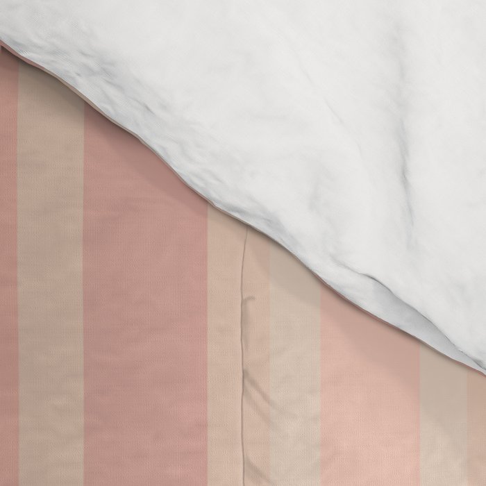 Retro Garden Flowers and Stripes Vintage Aesthetic Floral Pattern in Pastel Pink Peach Comforter Gallery Image 4