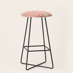 Retro Garden Flowers and Stripes Vintage Aesthetic Floral Pattern in Pastel Pink Peach Stool Gallery Image 1