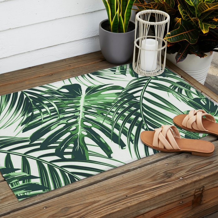 Tropical Leaves 4 Outdoor Rug Gallery Image 2