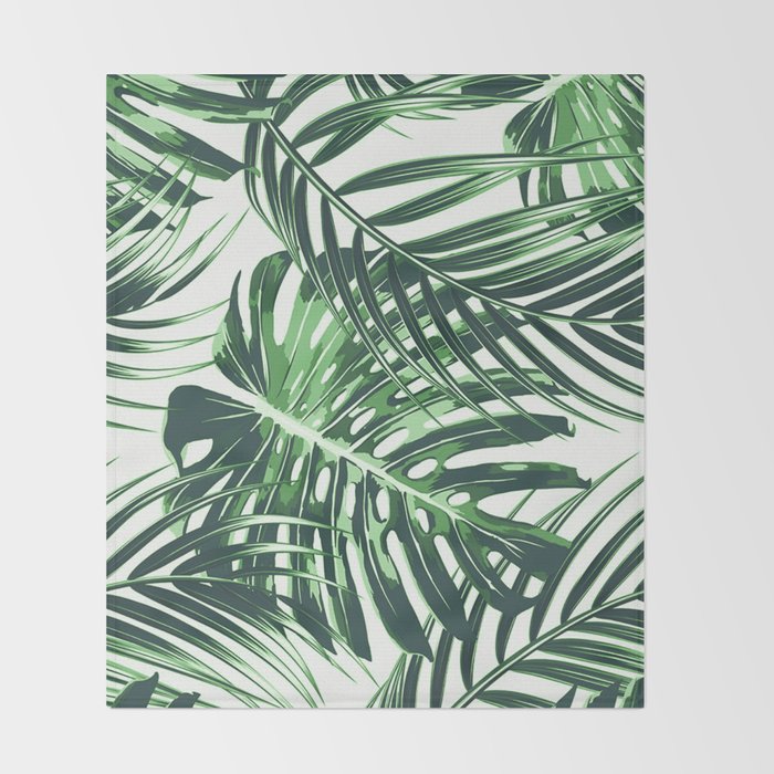 Tropical Leaves 4 Throw Blanket Gallery Image 2