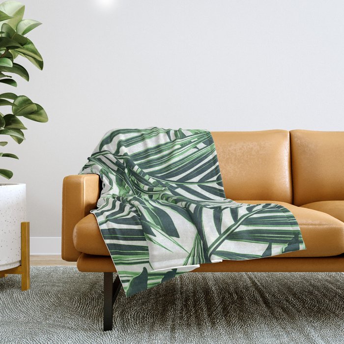 Tropical Leaves 4 Throw Blanket Gallery Image 1