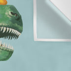 Playful T-Rex in Bathtub in Green Wall Tapestry Gallery Image 3