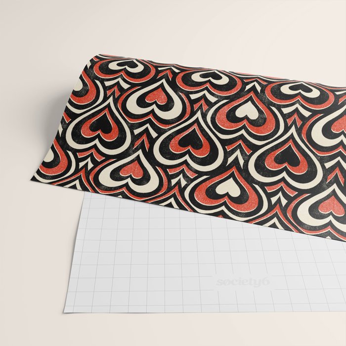 Sweethearts - red, black, and cream Wrapping Paper Gallery Image 2