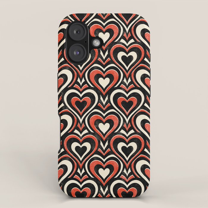 Sweethearts - red, black, and cream iPhone Case Gallery Image 1