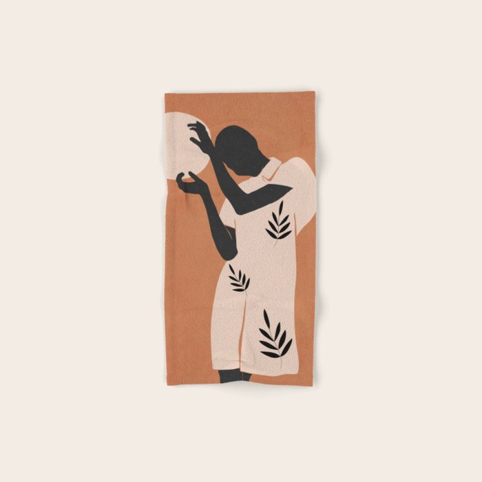 Minimal Abstract Art Sunset Girl 5 Bath Towel Gallery Image 1