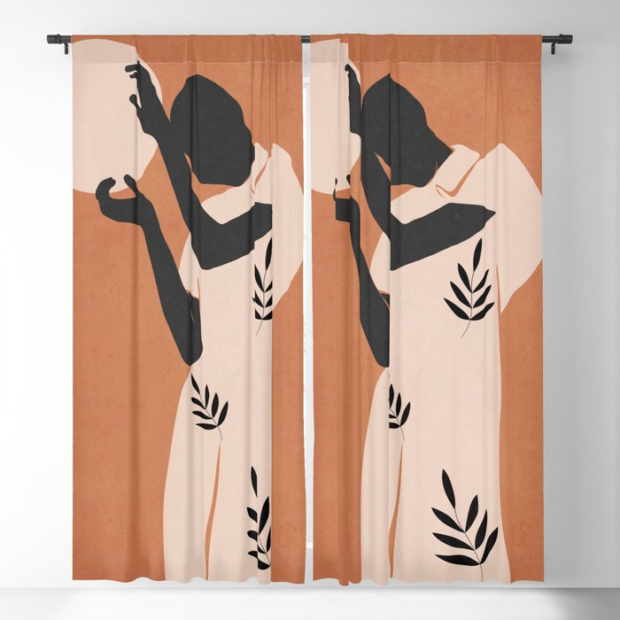 Minimal Abstract Art Sunset Girl 5 Window Curtain Gallery Image 5