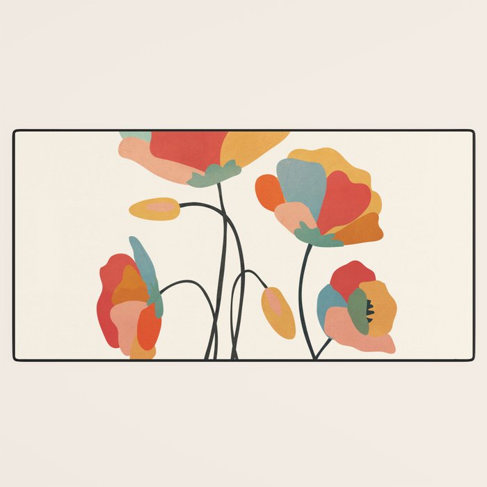 Colorful Flowers Desk Mat Gallery Image 3