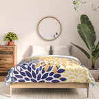Floral Blooms, Yellow and Blue Flowers Comforter Gallery Image 3