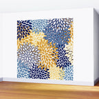 Floral Blooms, Yellow and Blue Flowers Wall Mural Gallery Image 2