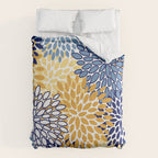 Floral Blooms, Yellow and Blue Flowers Comforter Gallery Image 6