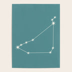 Capricorn Zodiac Star Constellation Line Art Teal Poster Gallery Image 4