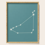 Capricorn Zodiac Star Constellation Line Art Teal Serving Tray Gallery Image 1