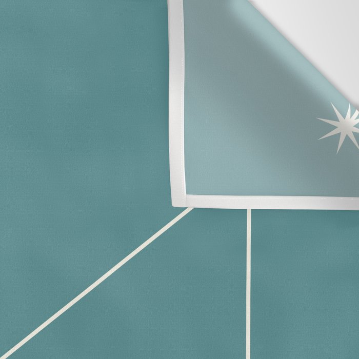 Capricorn Zodiac Star Constellation Line Art Teal Wall Tapestry Gallery Image 3