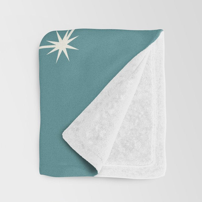 Capricorn Zodiac Star Constellation Line Art Teal Throw Blanket Gallery Image 3