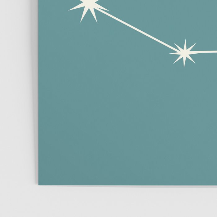 Capricorn Zodiac Star Constellation Line Art Teal Poster Gallery Image 3