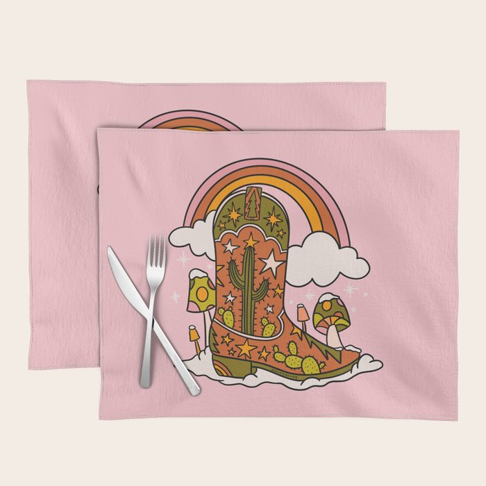 Christmas Cowboy Boots Placemat Gallery Image 1