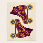 Retro Roller Skates - Fuchsia & Orange Poster Gallery Image 4