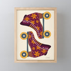 Retro Roller Skates - Fuchsia & Orange Mini Art Print Gallery Image 1