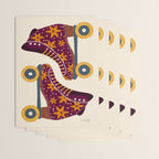 Retro Roller Skates - Fuchsia & Orange Wrapping Paper Gallery Image 3