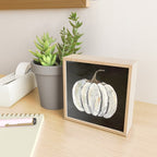 Rustic White Pumpkin on Black Background Mini Art Print Gallery Image 2