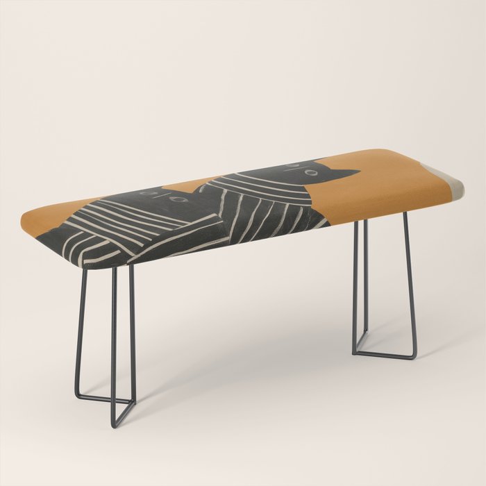 Abstract Black Cats Bench Gallery Image 1