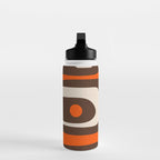 Retro 70s Aesthetic Abstract Mid Century Modern Minimalist Piquet Pattern Brown and Orange Water Bottle Gallery Image 3