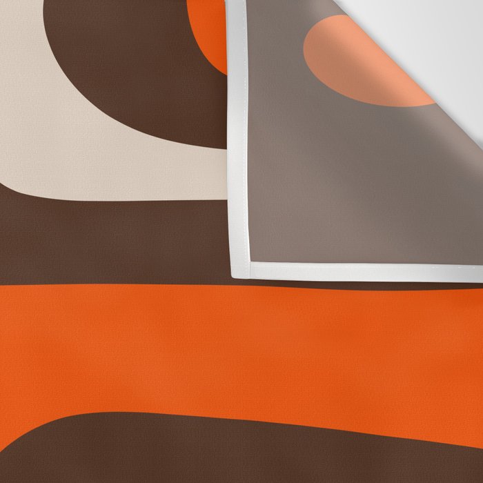 Retro 70s Aesthetic Abstract Mid Century Modern Minimalist Piquet Pattern Brown and Orange Wall Tapestry Gallery Image 3