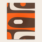 Retro 70s Aesthetic Abstract Mid Century Modern Minimalist Piquet Pattern Brown and Orange Notebook Gallery Image 4