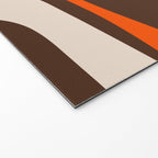 Retro 70s Aesthetic Abstract Mid Century Modern Minimalist Piquet Pattern Brown and Orange Welcome Mat Gallery Image 2