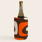 Retro 70s Aesthetic Abstract Mid Century Modern Minimalist Piquet Pattern Brown and Orange Wine Chiller Gallery Image 1