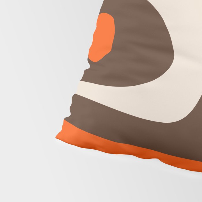 Retro 70s Aesthetic Abstract Mid Century Modern Minimalist Piquet Pattern Brown and Orange Pillow Sham Gallery Image 4