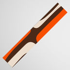 Retro 70s Aesthetic Abstract Mid Century Modern Minimalist Piquet Pattern Brown and Orange Table Runner Gallery Image 3