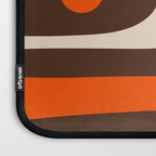 Retro 70s Aesthetic Abstract Mid Century Modern Minimalist Piquet Pattern Brown and Orange Laptop Sleeve Gallery Image 3