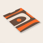 Retro 70s Aesthetic Abstract Mid Century Modern Minimalist Piquet Pattern Brown and Orange Notebook Gallery Image 3