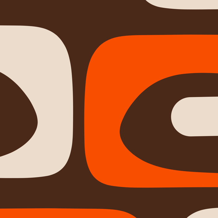 Retro 70s Aesthetic Abstract Mid Century Modern Minimalist Piquet Pattern Brown and Orange Coffee Mug Gallery Image 2