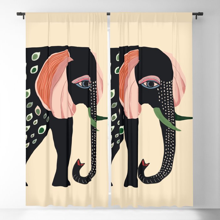 Colorful Elephant Window Curtain Gallery Image 5
