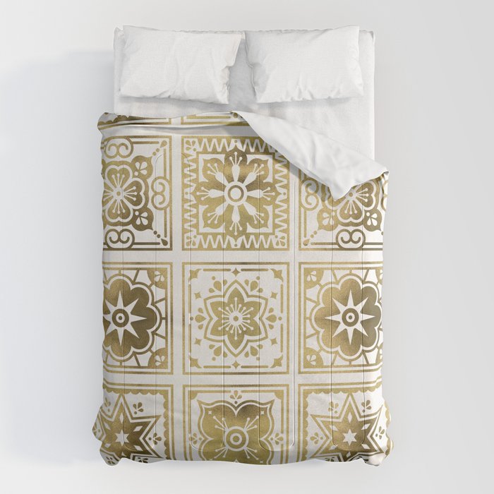 Talavera Mexican Tile - Gold Palette Comforter Gallery Image 1