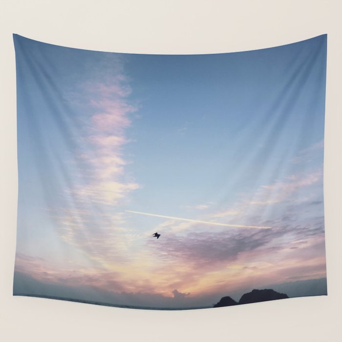 SUNSETS WITH HER II Wall Tapestry Gallery Image 1