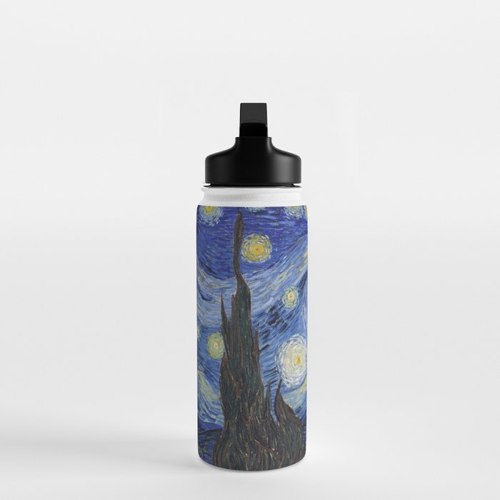 The Starry Night by Vincent van Gogh Water Bottle Gallery Image 3