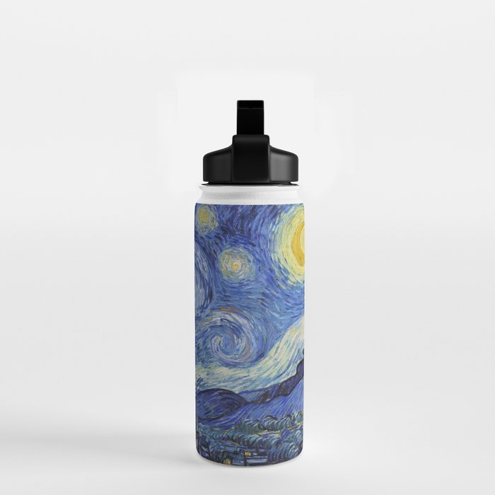 The Starry Night by Vincent van Gogh Water Bottle Gallery Image 2